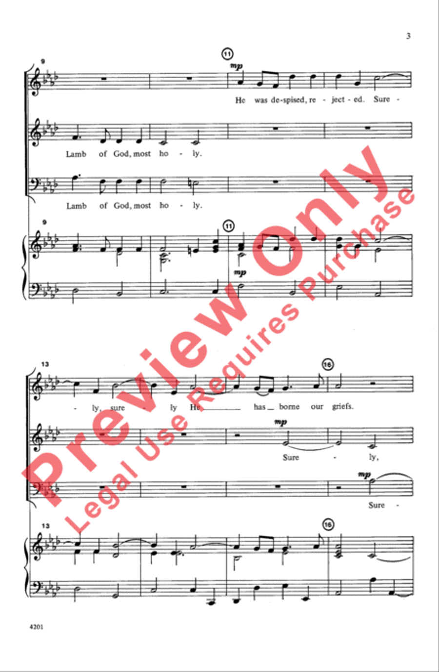 He Was Wounded 3-Part scores gallery preview page 3