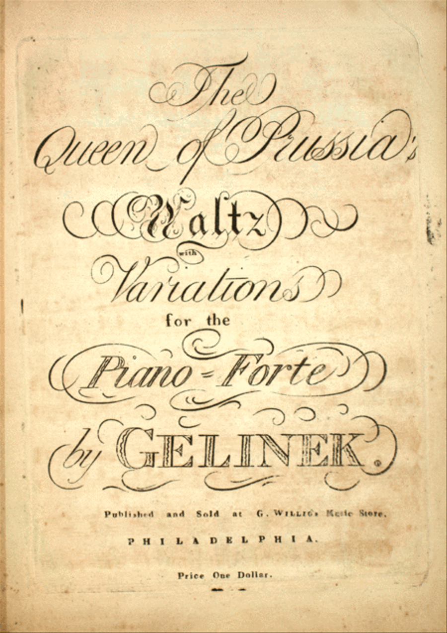 The Queen of Prussia's Waltz With Variations for the Piano Forte Piano Solo scores gallery preview page 1