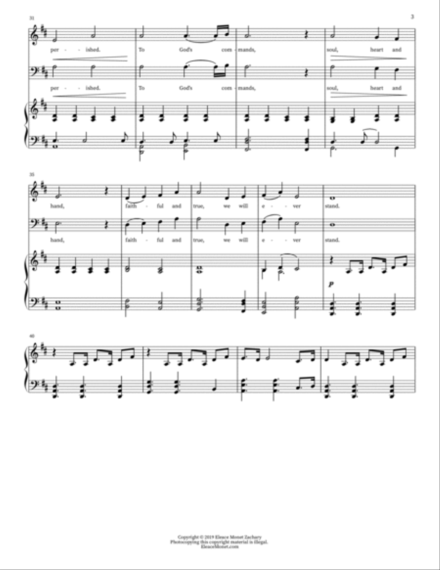 Carry On: A Medley of Pioneer Hymns 4-Part scores gallery preview page 3