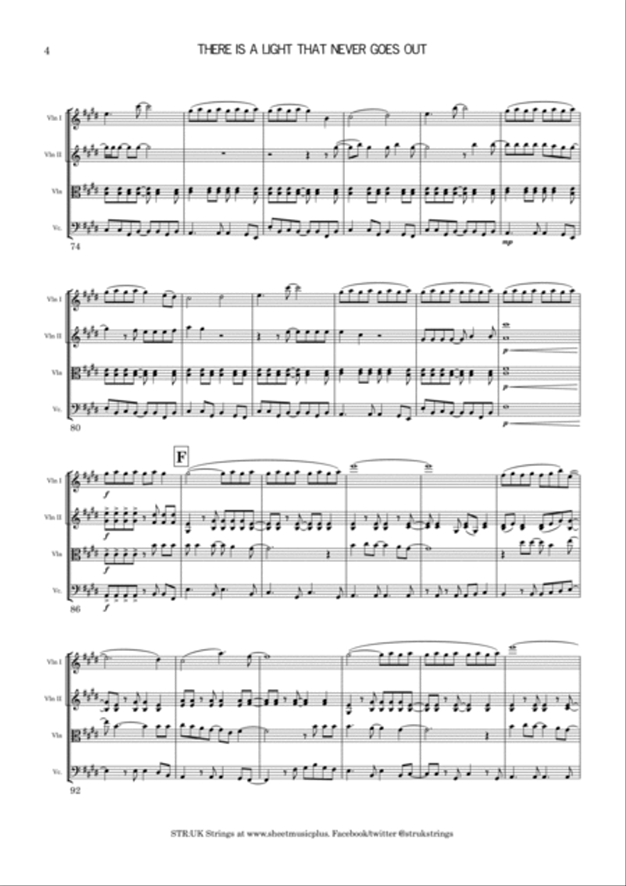 There Is A Light That Never Goes Out String Quartet scores gallery preview page 5