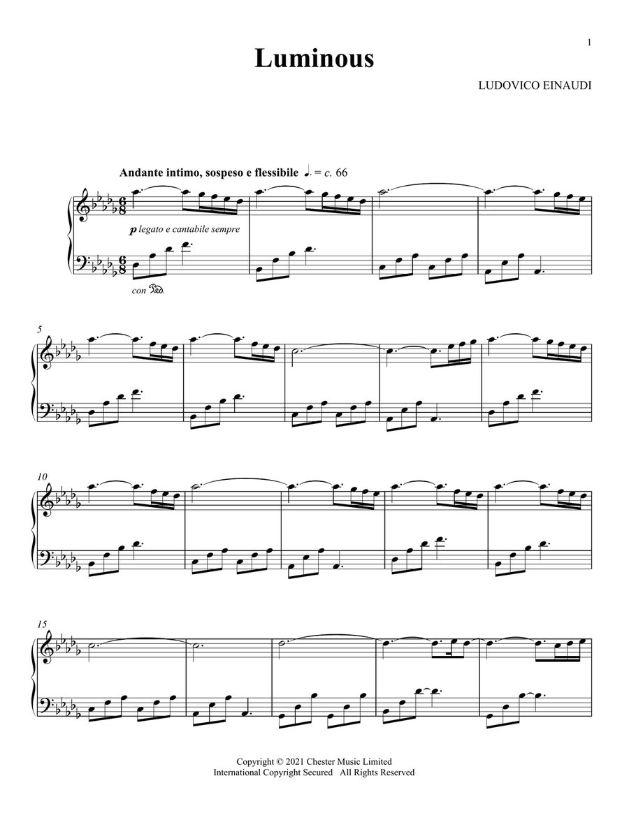 Luminous Luminous Piano Solo scores gallery preview page 1
