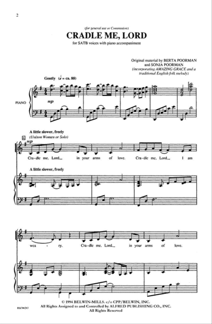 Cradle Me, Lord Cradle Me, Lord 4-Part scores gallery preview page 2