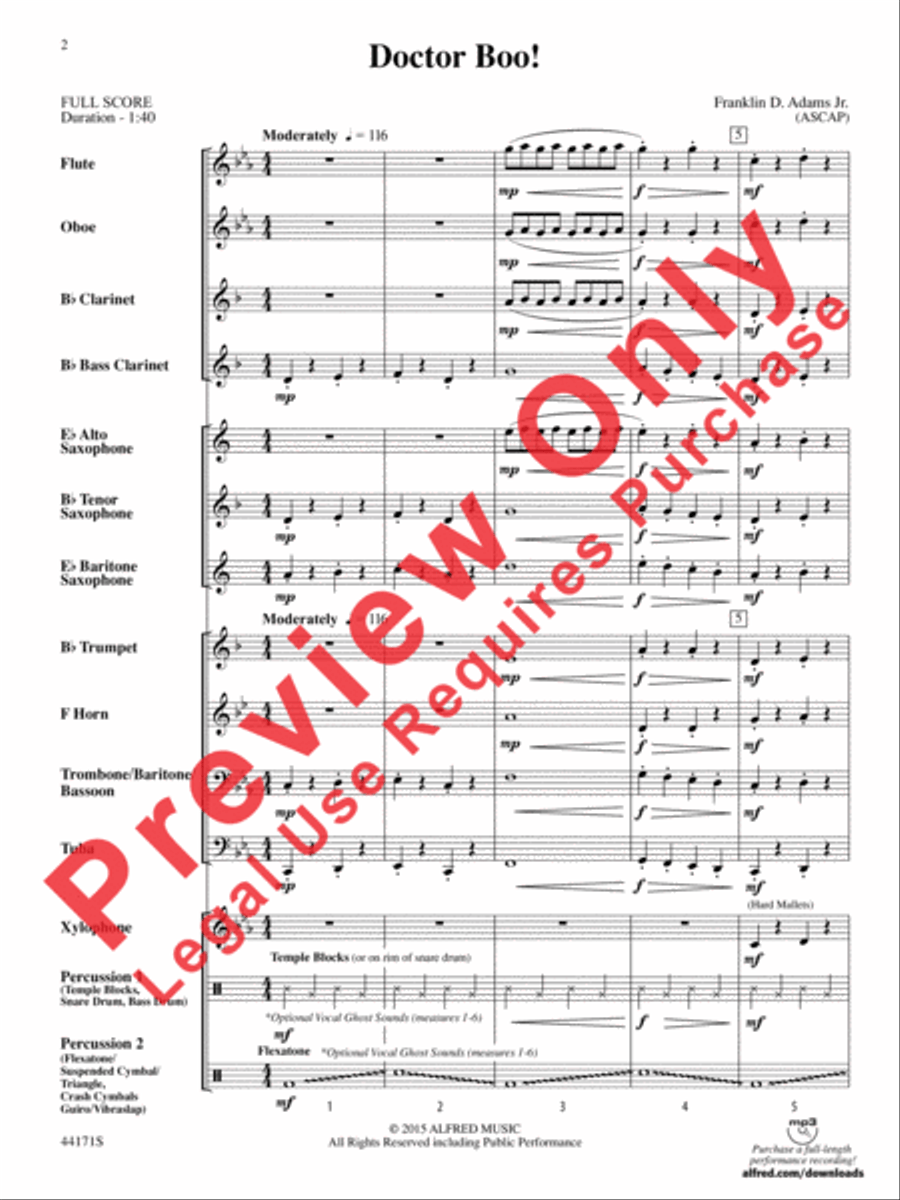 Doctor Boo! Doctor Boo! Concert Band scores gallery preview page 3