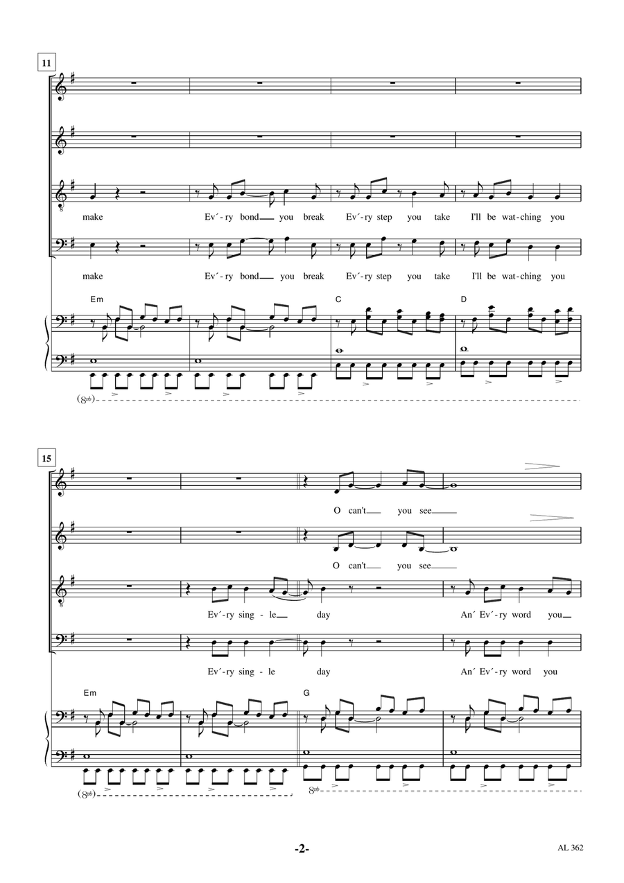 Every Breath You Take Every Breath You Take 4-Part scores gallery preview page 2