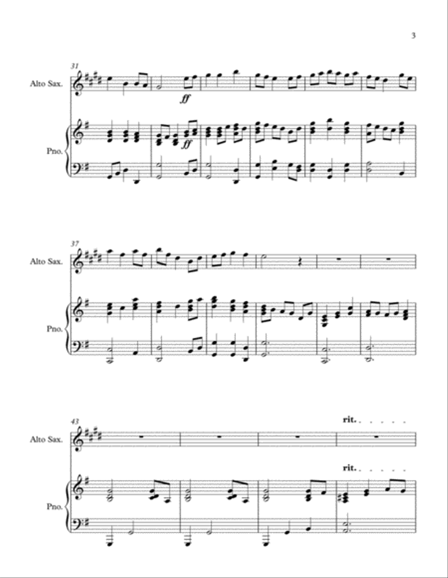 A Medley of Favourite Hymns (alto sax and piano) A Medley of Favourite Hymns (alto sax and piano) Alto Saxophone scores gallery preview page 3