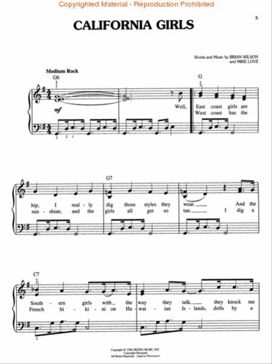 Best Of The Beach Boys - Easy Piano Easy Piano scores gallery preview page 3