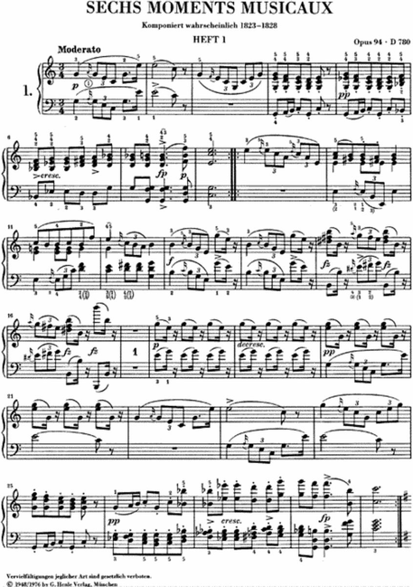 Moments Musicaux Op. 94 D 780