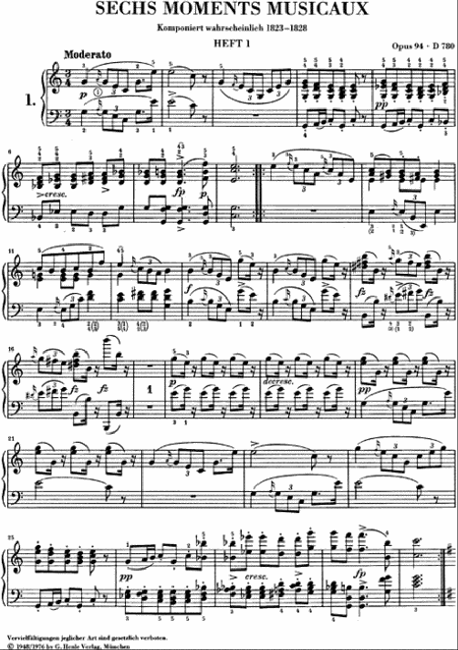 Moments Musicaux Op. 94 D 780 Piano Solo scores gallery preview page 3