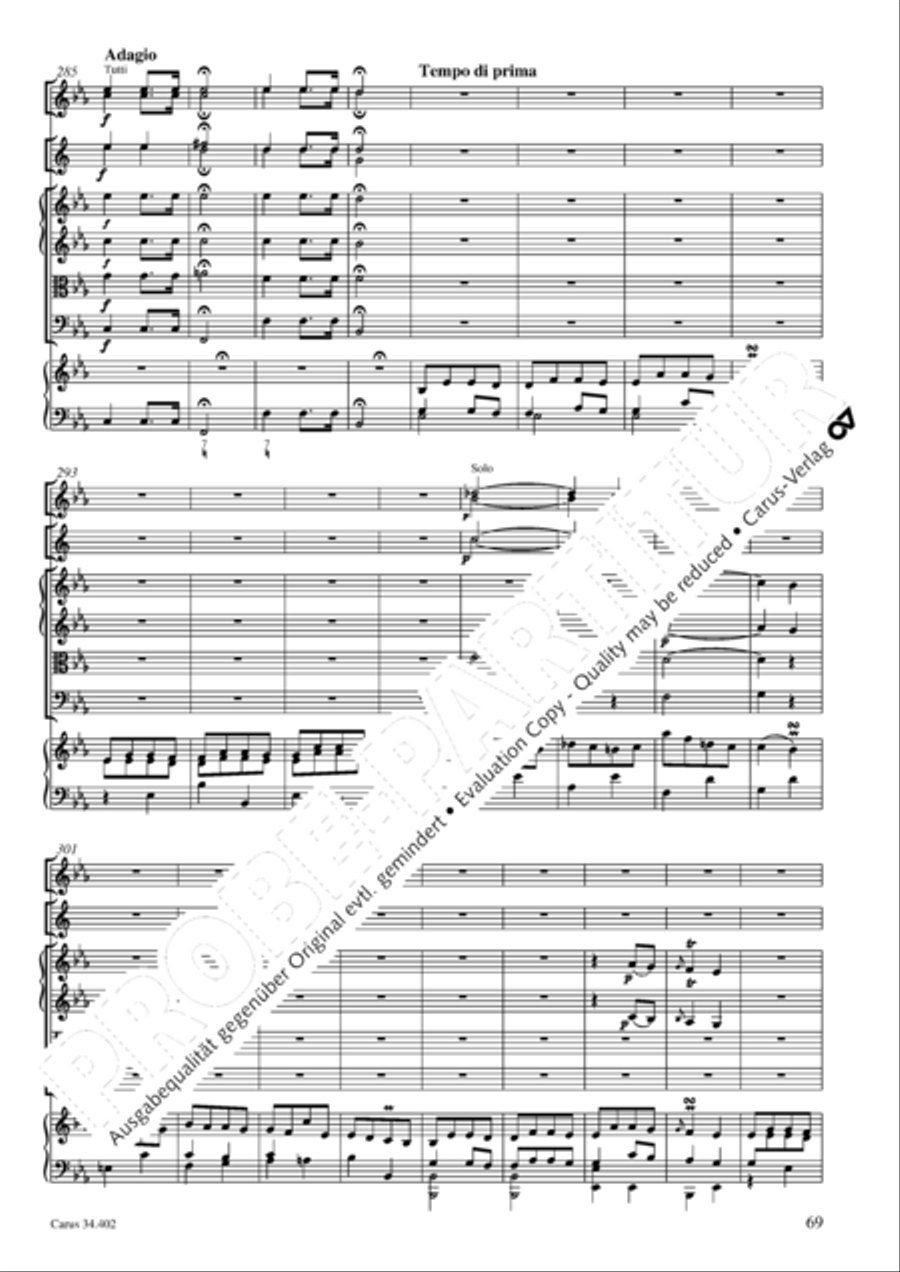 Concerto grosso for cembalo or piano Horn scores gallery preview page 70