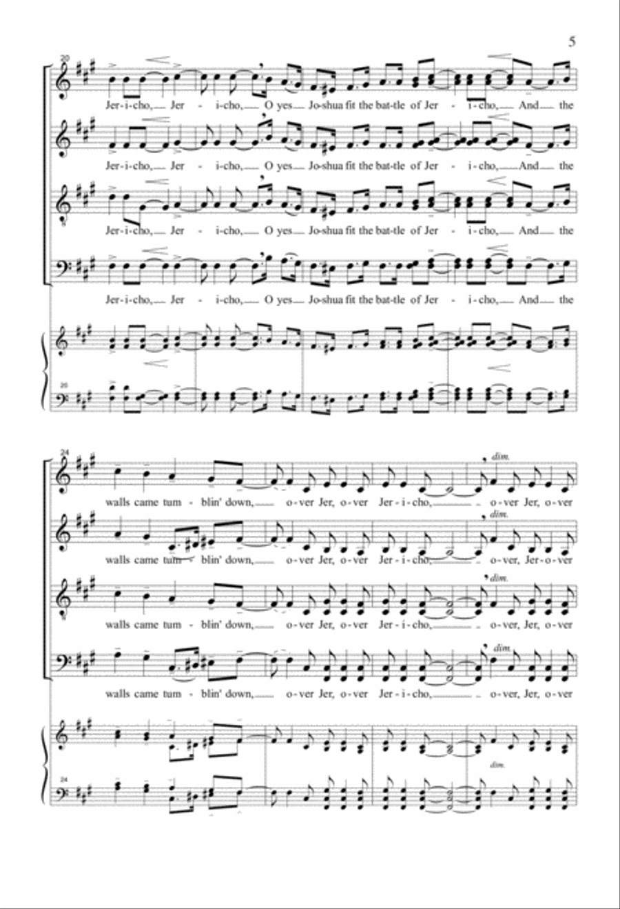 Joshua Fit The Battle Of Jericho 4-Part scores gallery preview page 4
