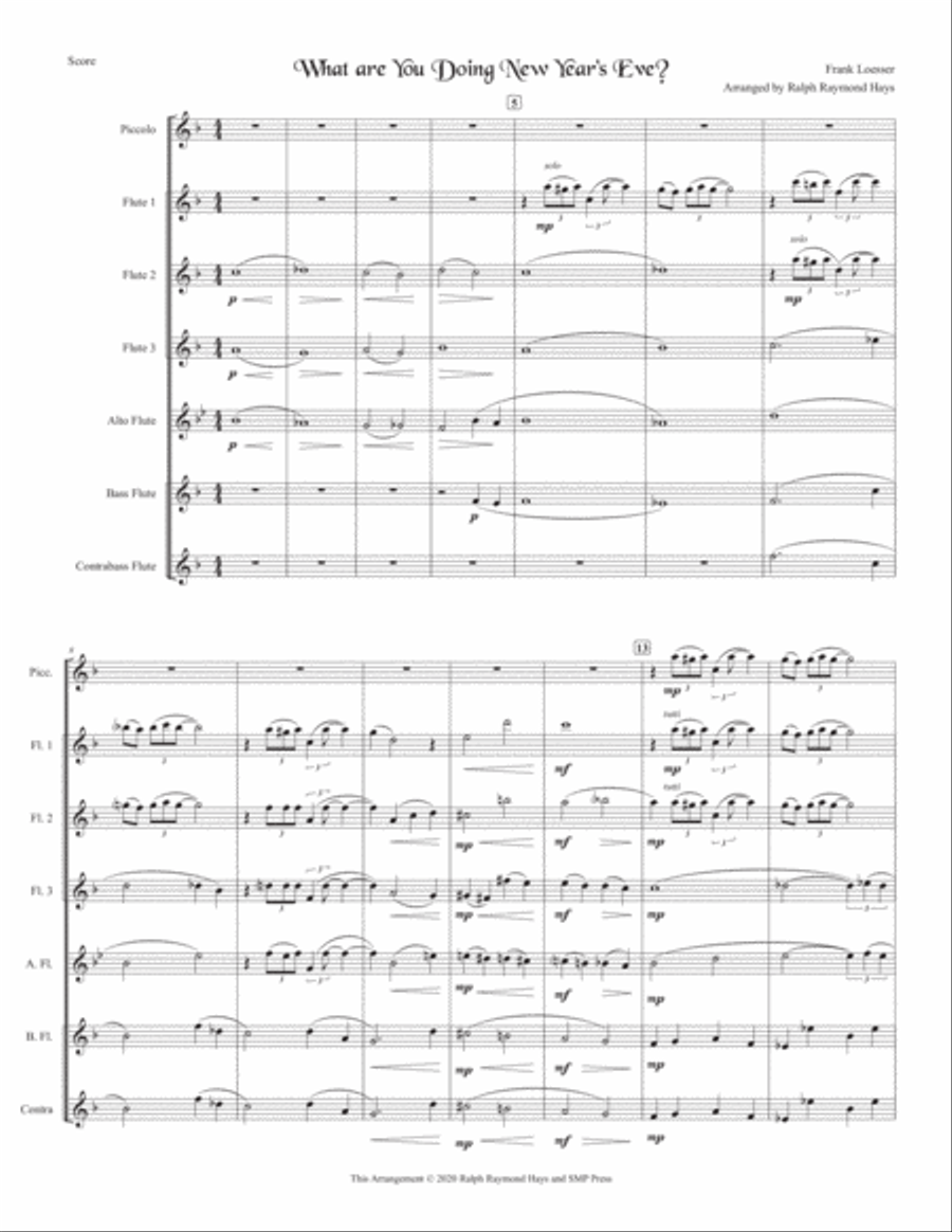 What Are You Doing New Year's Eve? Flute Choir scores gallery preview page 2