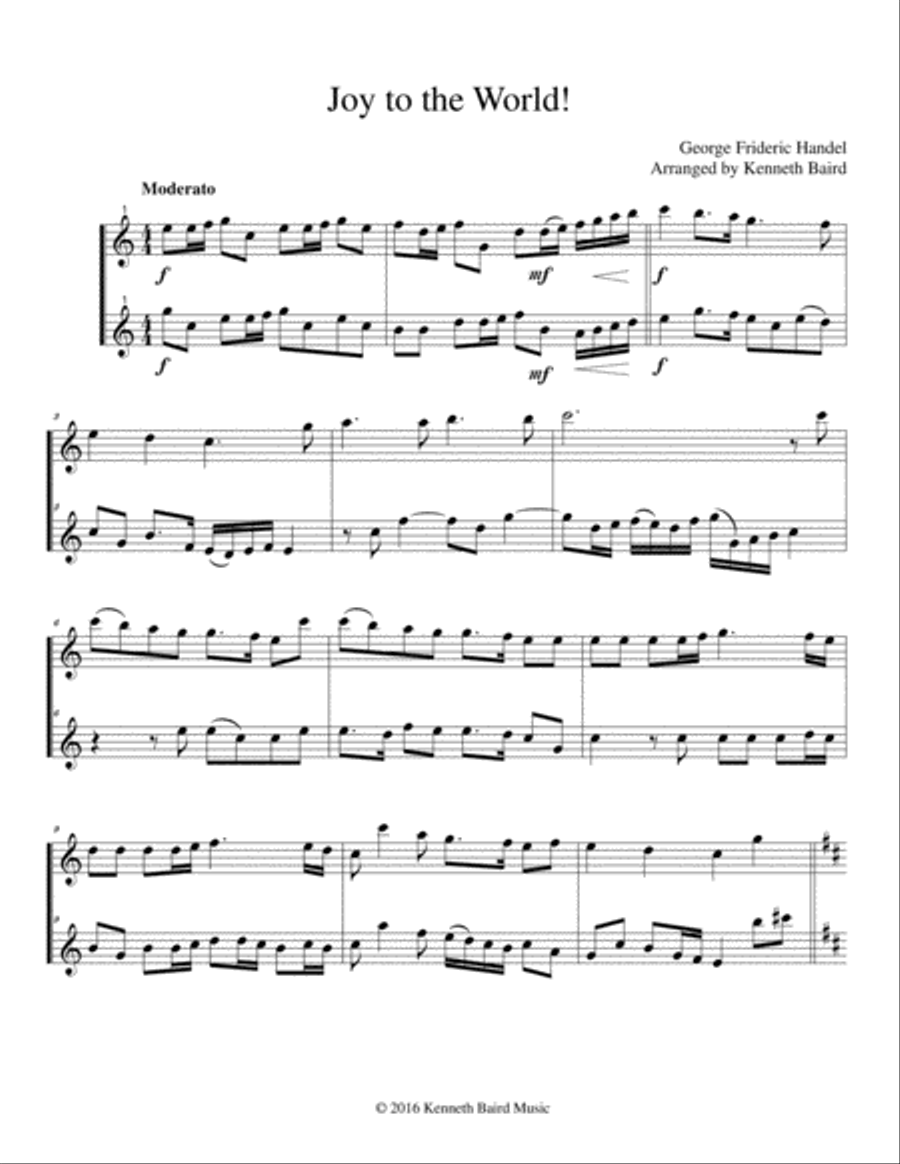 Five More Christmas Duets for Saxophones or Oboes Woodwind Duet scores gallery preview page 2