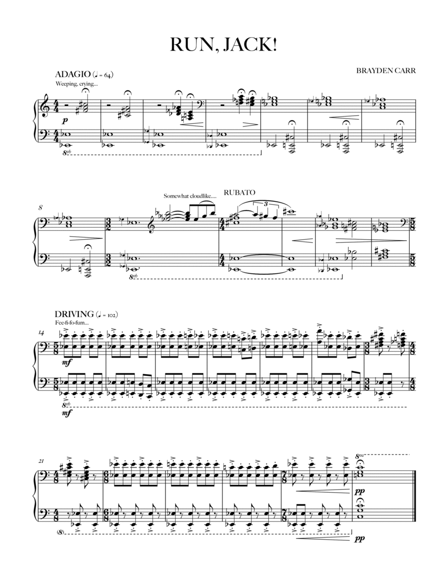 Run, Jack! Piano Solo scores gallery preview page 1