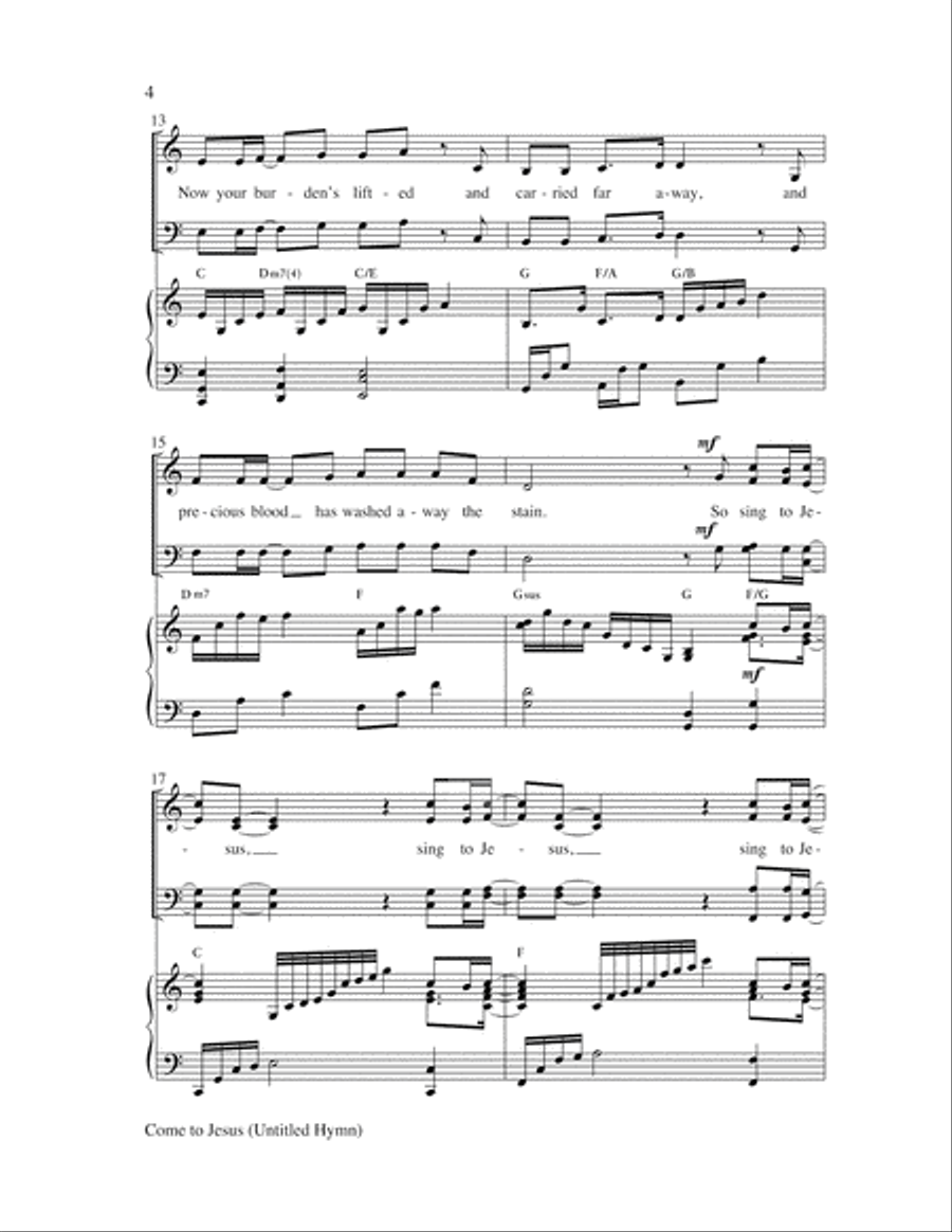 Come to Jesus (Untitled Hymn) Choir scores gallery preview page 4