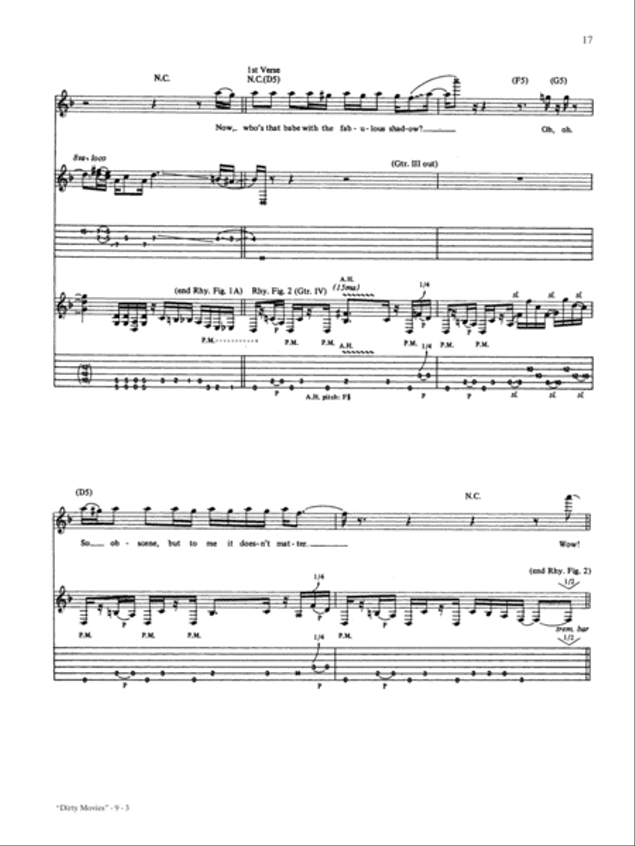 Dirty Movies Dirty Movies Guitar Tablature scores gallery preview page 3