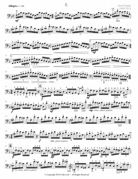 Popper (arr. Richard Aaron): Op. 73, Etude #6