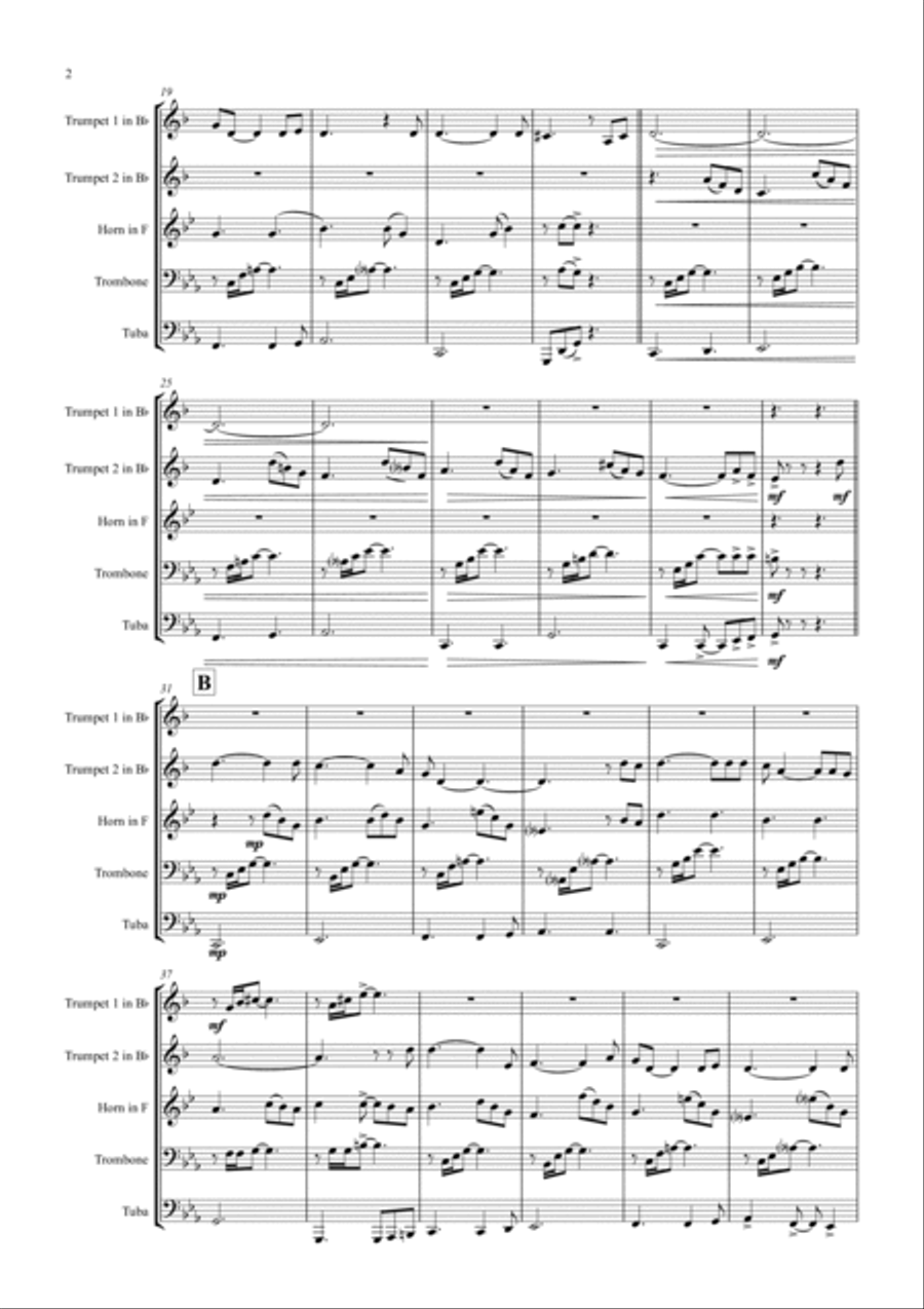 The house of the rising sun - Folk Song - Brass Quintet Brass Quintet scores gallery preview page 2