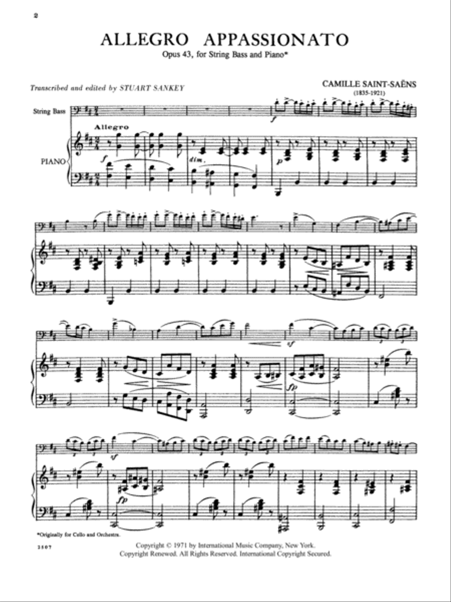 Allegro Appassionato, Opus 43 Double Bass scores gallery preview page 2