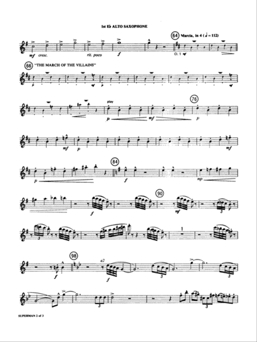 Superman: E-flat Alto Saxophone Concert Band scores gallery preview page 2