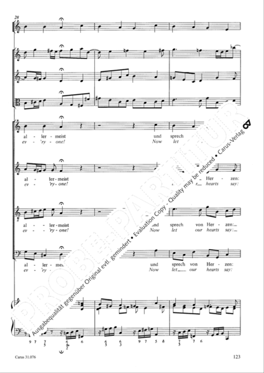 The heavens are telling the Father's glory (Die Himmel erzahlen die Ehre Gottes) 4-Part scores gallery preview page 124