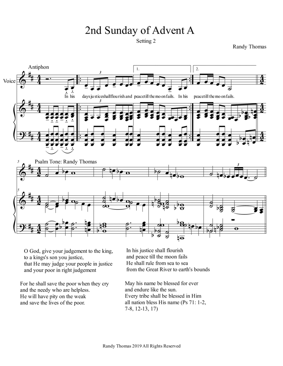 2nd Sunday Advent A: In His Days Voice scores gallery preview page 1