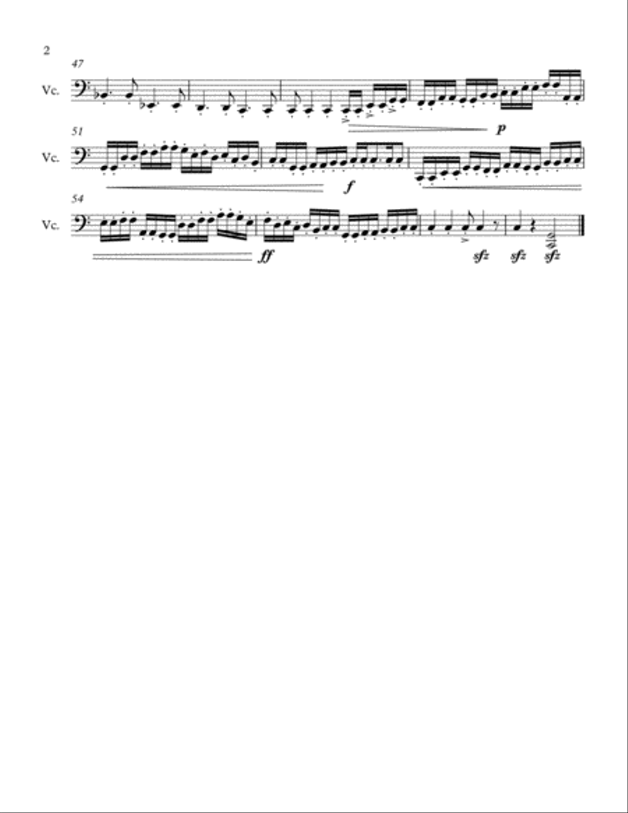 String Quartet in C Major Cello String Quartet scores gallery preview page 2