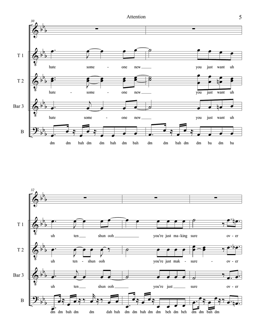 Attention A Cappella scores gallery preview page 5