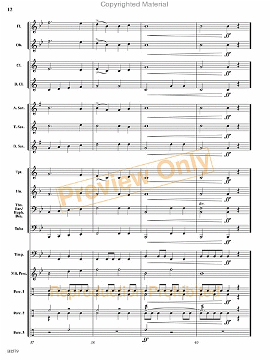 Knightly Procession Concert Band scores gallery preview page 13