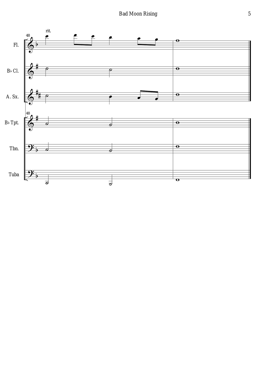 Bad Moon Rising Small Ensemble scores gallery preview page 5