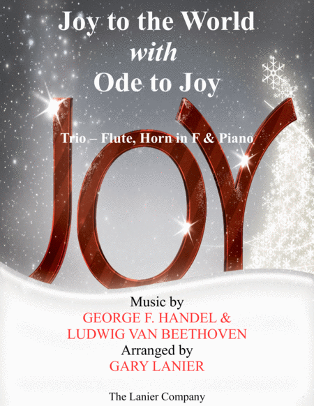 JOY TO THE WORLD with ODE TO JOY (Trio - Flute, Horn in F with Piano & Score/Part) image number null