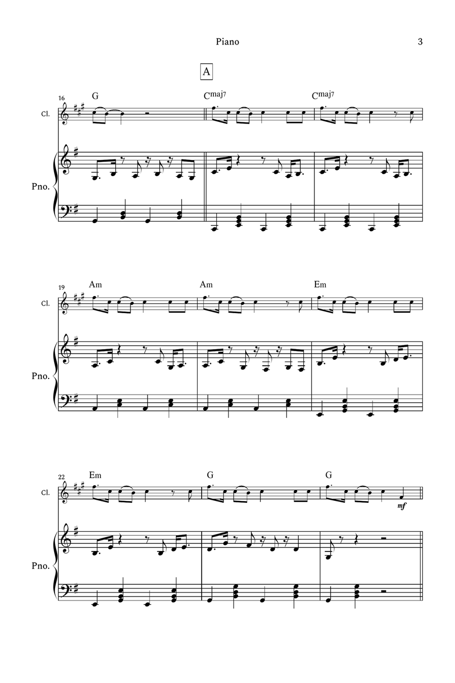 Chihiro B-Flat Clarinet scores gallery preview page 3