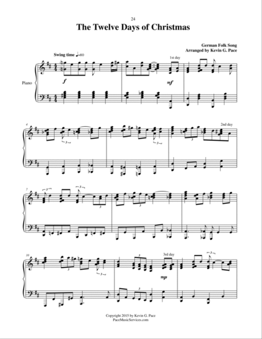 The 12 Days of Christmas - piano solo Piano Solo scores gallery preview page 2