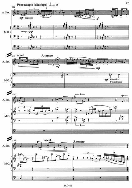 Network für große Orgel, kleine Orgel und/oder Keyboard, Alt-Saxophon und Sopran-Blockflöte (1996)