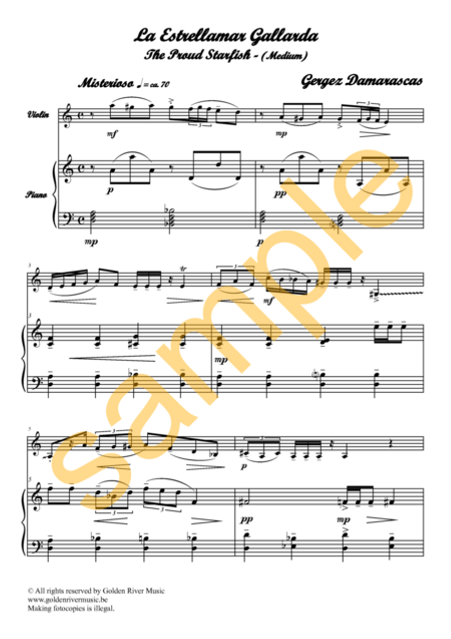 La Estrellamar Gallarda / The Proud Starfish for violin Violin Solo scores gallery preview page 2
