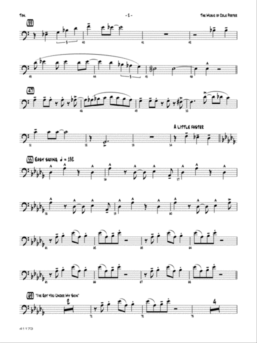 The Music of Cole Porter for Brass Quintet: 1st Trombone Brass Quintet scores gallery preview page 2