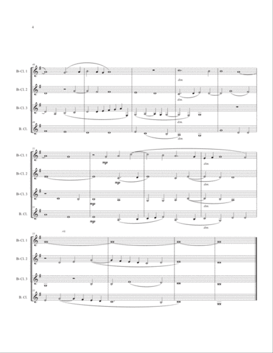 Sicet cervus for Clarinet Quartet Clarinet Quartet scores gallery preview page 6