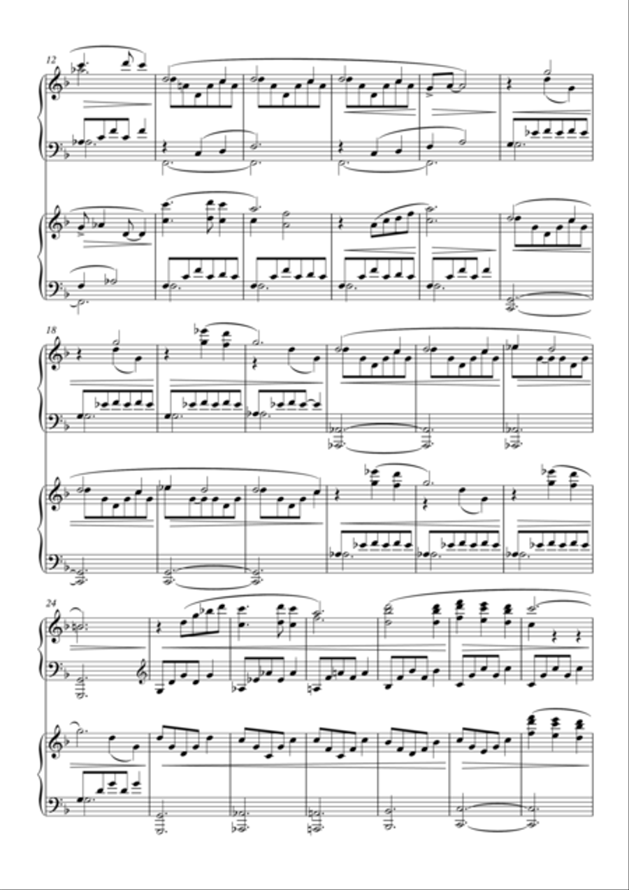 Silent Night / Stille Nacht Christmas Carol Variations for 2 pianos, 4 hands by Simon Peberdy 2 Pianos, 4-Hands scores gallery preview page 3