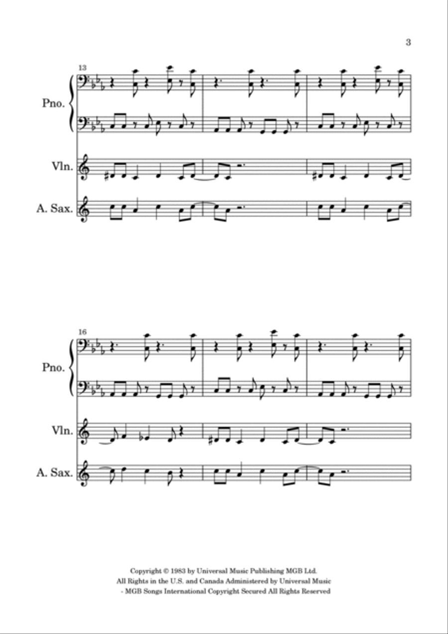 Sweet Dreams (are Made Of This) Alto Saxophone scores gallery preview page 3