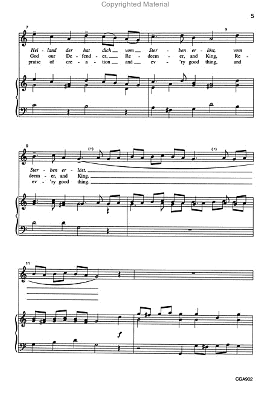 Rejoice, Praises Render [Auf, freue dich Seele] (Choral Score) Unison Choir scores gallery preview page 3