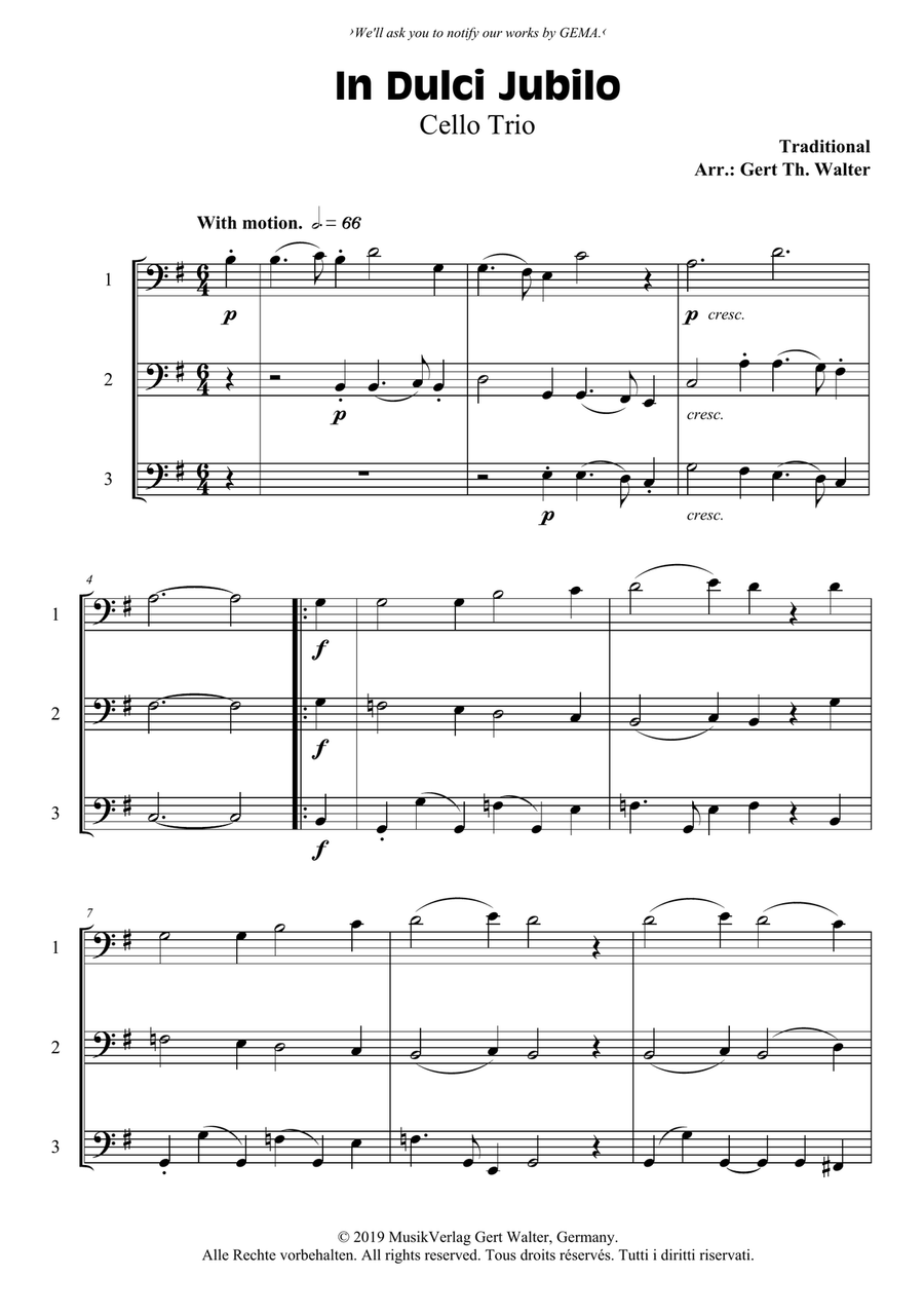 In Dulci Jubilo Christmas scores gallery preview page 1