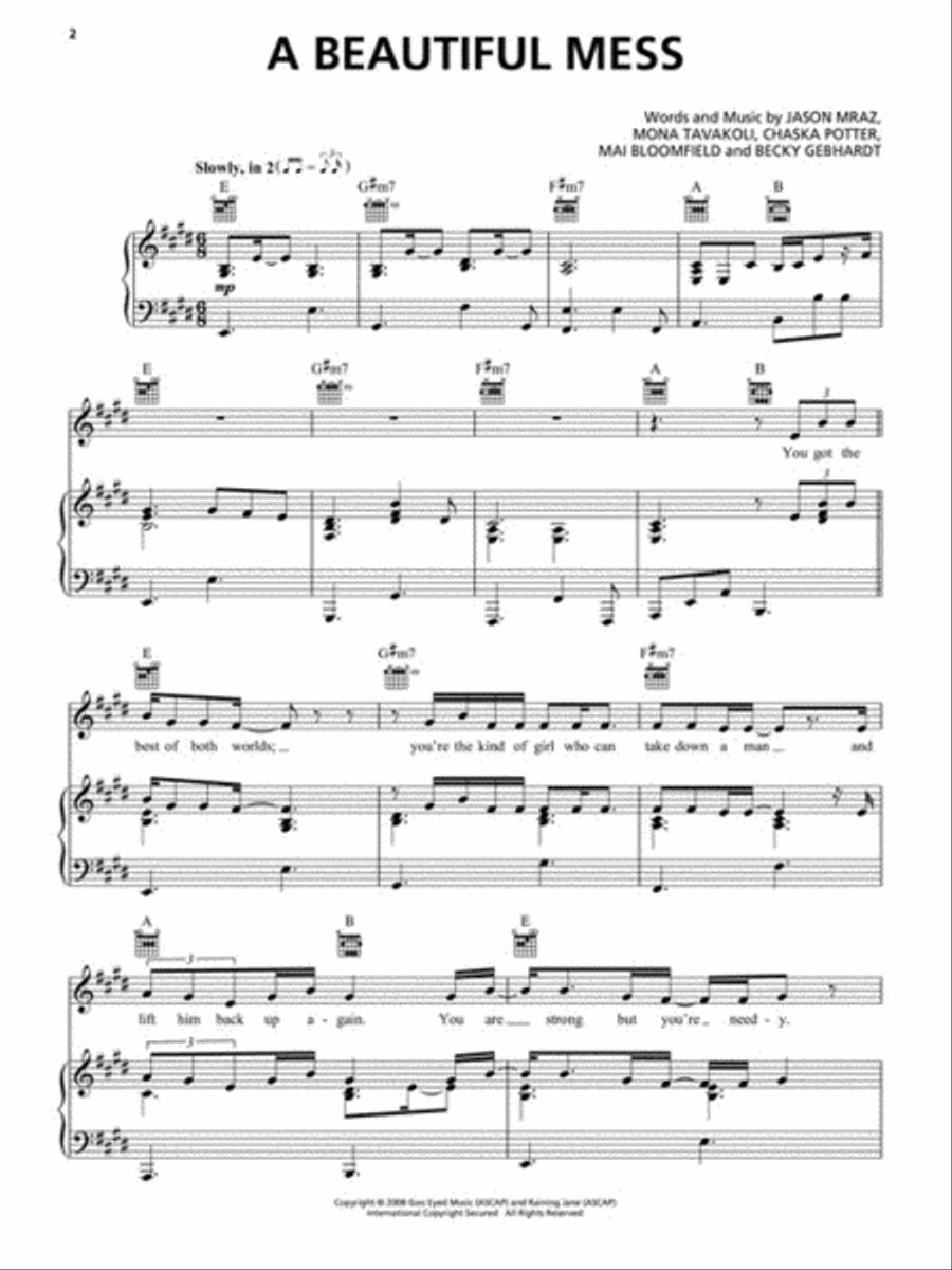 Best of Jason Mraz Piano, Vocal, Guitar scores gallery preview page 4