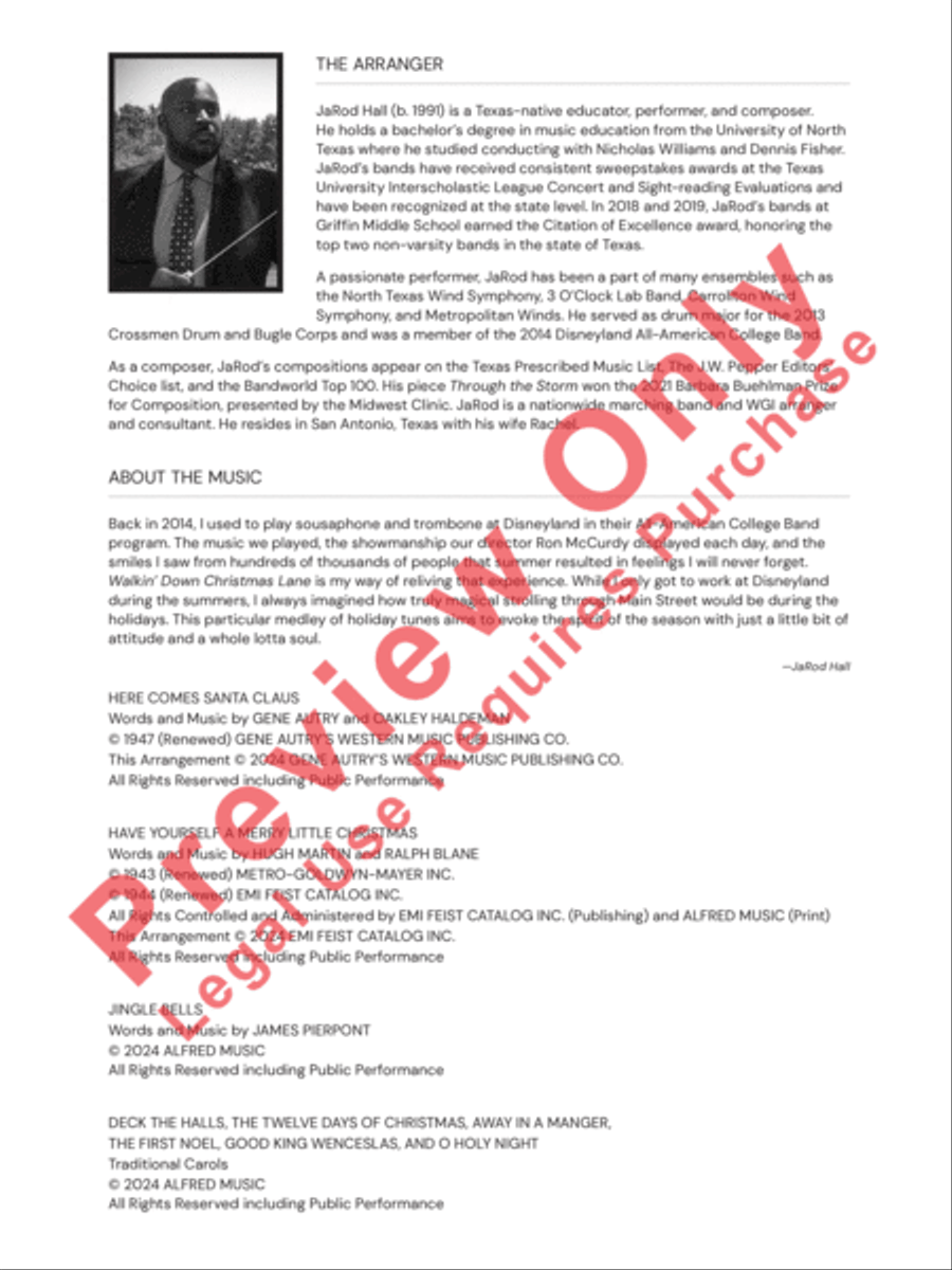 Walkin' Down Christmas Lane Concert Band scores gallery preview page 3