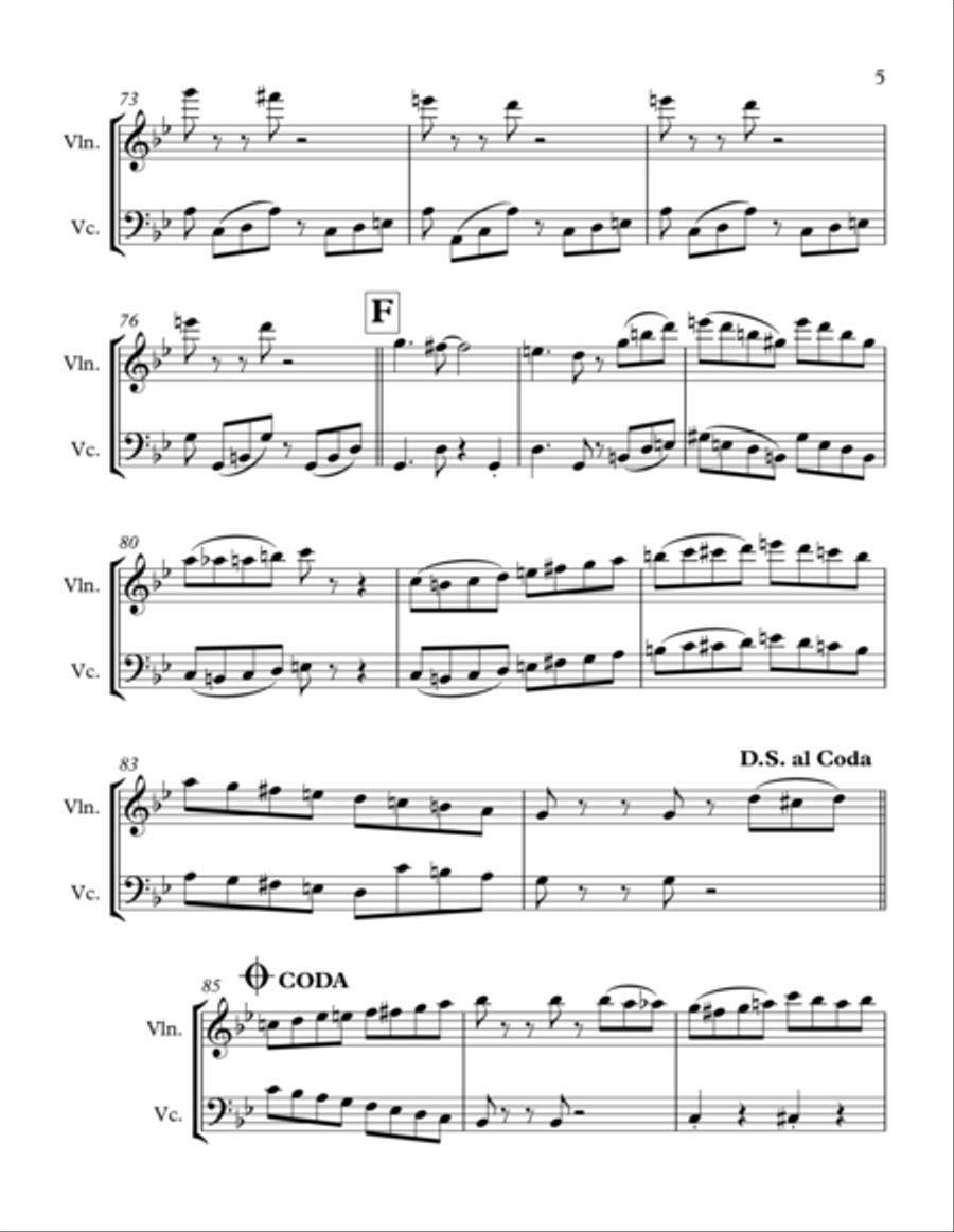 Tico Tico no Fuba: Violin & Cello Duet String Duet scores gallery preview page 5