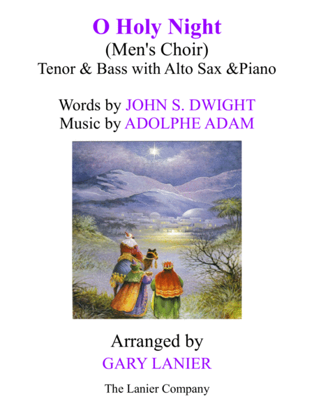 O HOLY NIGHT (Men's Choir - TB with Alto Sax & Piano/Score & Parts included) image number null