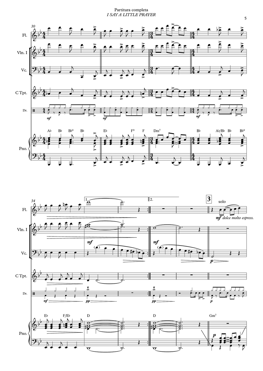 I Say A Little Prayer Small Ensemble scores gallery preview page 5