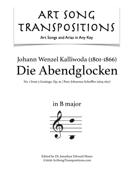 KALLIWODA: Die Abendglocken, Op. 91 no. 1 (transposed to B major)