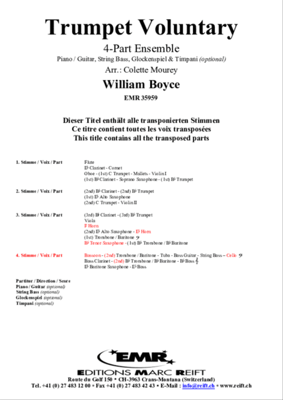 Trumpet Voluntary Concert Band scores gallery preview page 2