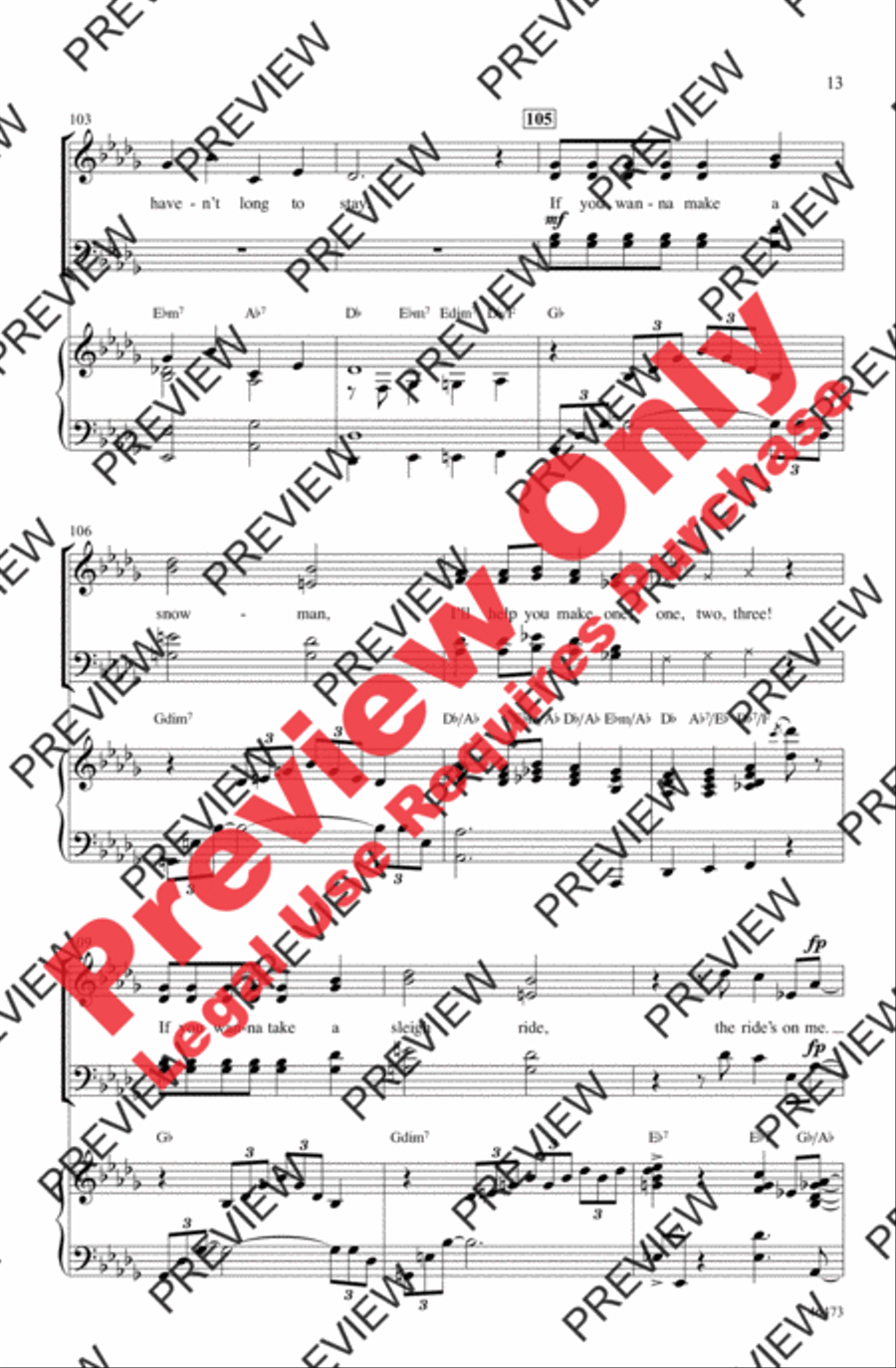 Rudolph, Frosty, and Suzy 4-Part scores gallery preview page 13