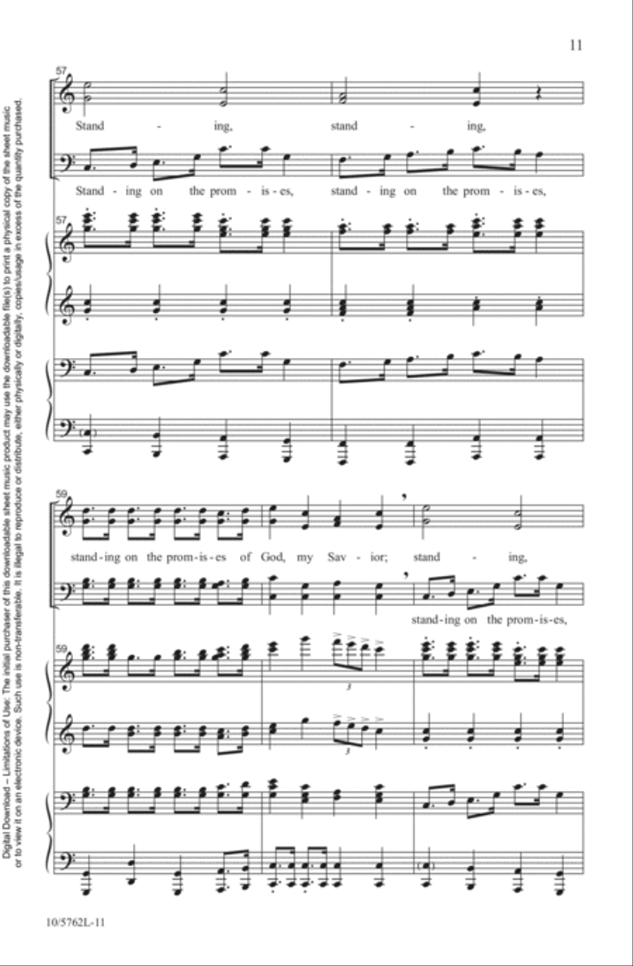 Standing on the Promises Standing on the Promises 4-Part scores gallery preview page 11
