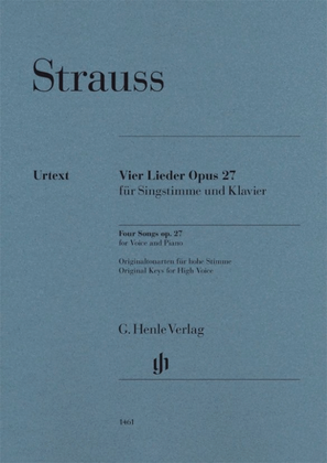 Book cover for Four Songs Op. 27